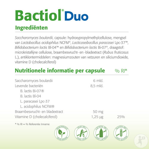 Bactiol Duo Normale Darmfunktion/Natürliche Abwehrkräfte 60 Kapseln-6
