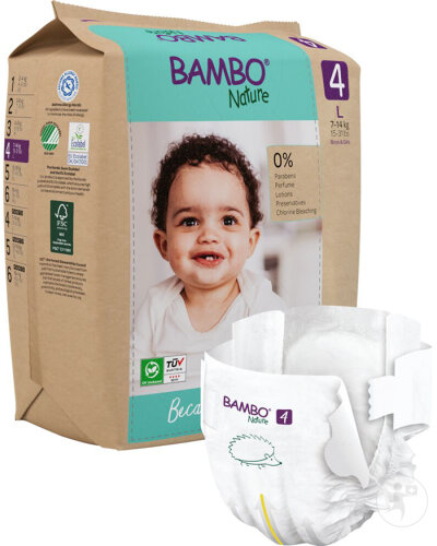 Bambo Nature Babywindeln Größe 4 7 Bis 14kg Papierbeutel 24 Stück