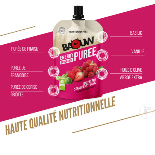 Baouw Energiepüree Bio Himbeere Erdbeere Basilikum 90g-2