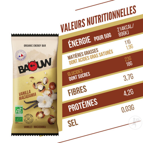 Baouw Energieriegel Bio Vanille Macadamia 12x50g-7