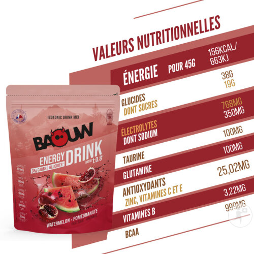 Baouw Isotonisches Getränk Beutel Wassermelone Granatapfel 585g-7