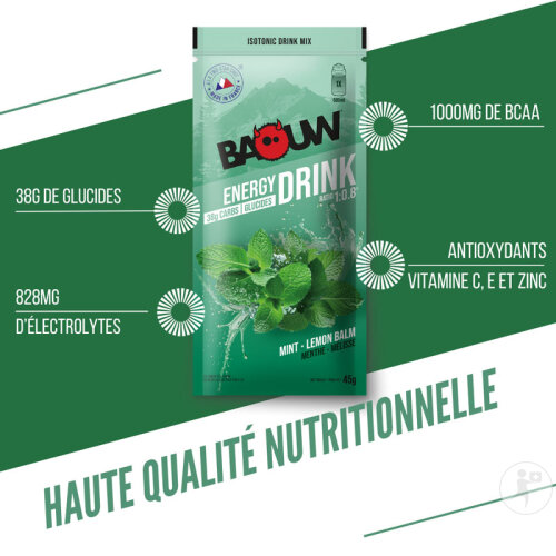 Baouw Isotonisches Getränk Sachet Minze Zitronenmelisse 45g-2
