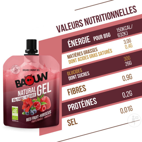 Baouw Natürliches Energiegel Bio Rote Früchte Hibiskus 85g-9