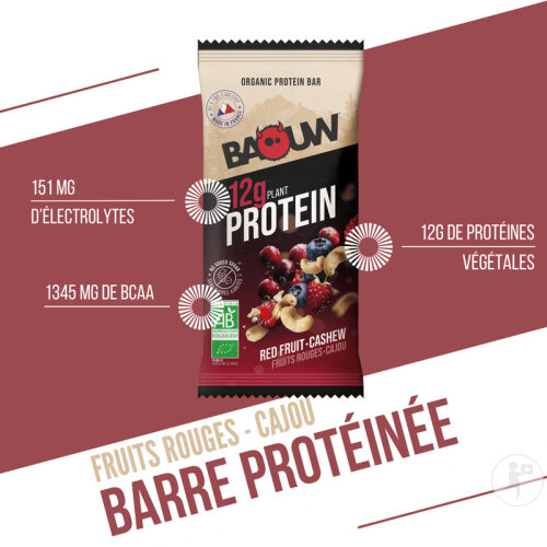 Baouw Proteinriegel Bio Rote Früchte Cashew 12x50g-2