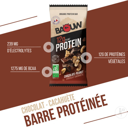Baouw Proteinriegel Bio Schokolade Erdnuss 12x50g-2