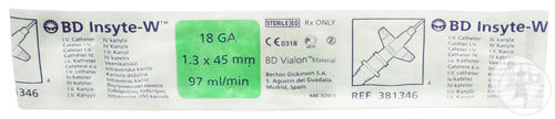 BD Insyte-W Venenverweilkatheter IV 18G 2“ 1,3x48mm Grün 1 Stück (381346)