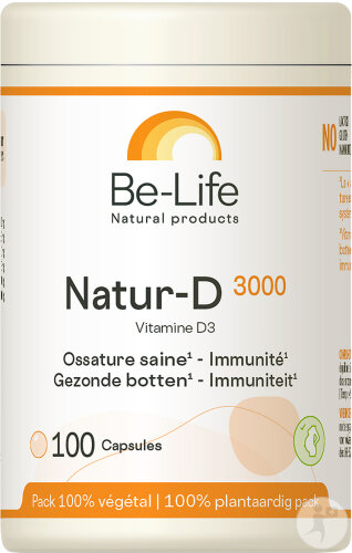 Be-Life Natur-D 3000 Nahrungsergänzung Gesunde Knochen Und Immunität 100 Kapseln