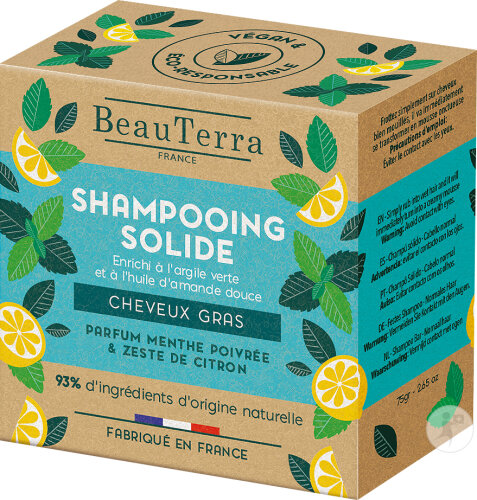Beauterra Festes Shampoo Fettiges Haar 75g