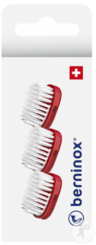 Berninox Ersatzbürstenköpfe Rot Super Soft 3 Stück