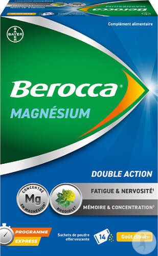 Berocca Magnesium Doppelte Wirkung Müdigkeit Nervosität Und Gedächtnis Konzentration 14 Beutel