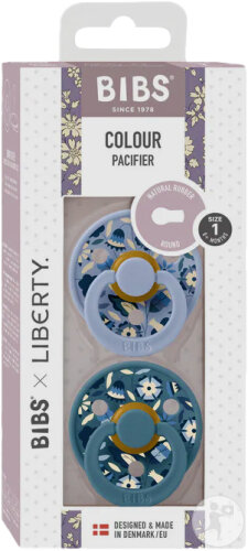 Bibs 1 Schnuller Liberty Garden Bobo Blue 2 Stück