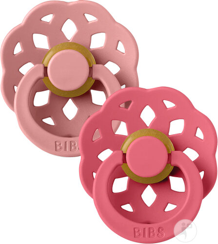 Bibs Bohème Schnuller Latex Rund Größe 2 Babys 6+ Monate Dusty Pink-Coral 2 Stück
