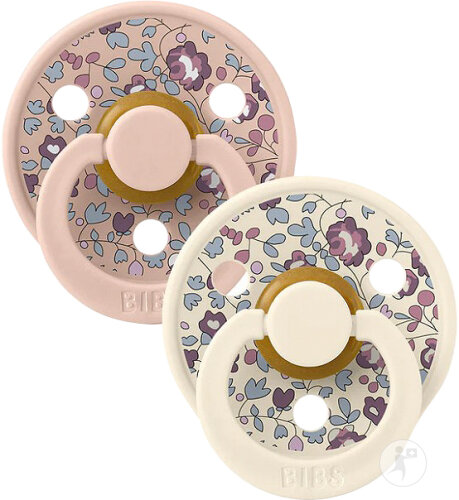 Bibs X Liberty Latex Schnuller Rund Größe 2 Babys 6+ Monate Eloise-Blush Mix 2 Stück