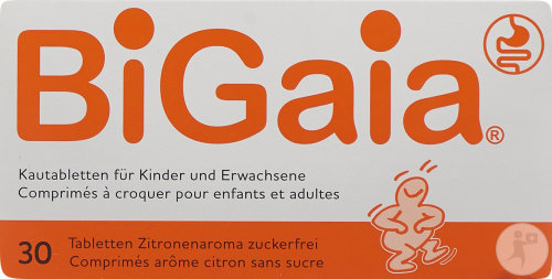 BiGaia Kautabletten Für Kinder Und Erwachsene Zitronenaroma Zuckerfrei 30 Kautabletten