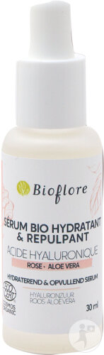 Bioflore Bio Feuchtigkeitsspendendes Aufpolsterndes Serum Damaszener Rose 0% Zusatzwasser 2% HA 30ml