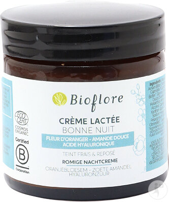 Bioflore Gute Nacht Milchcreme Frischer Erholter Teint Hyaluronsäure Orangenblüte 60g