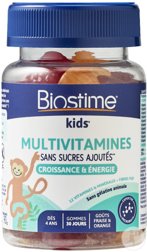 Biostime Kids Multivitamine 12 Vitamine Und Mineralien Ballaststoffe FOS 30 Gummis