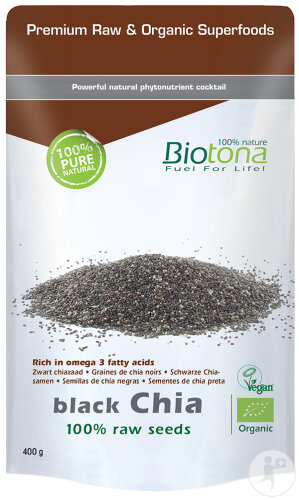 Biotona Bio Schwarze Chia Samen Roh Beutel 400g