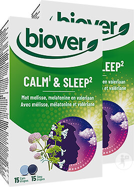 Biover Calm & Sleep Melisse Melatonin Und Baldrian Dragees 2x15
