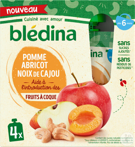 Bledina Trinkflasche Apfel Aprikose Cashewnuss 4x85g