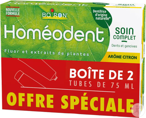 Boiron Homéodent Komplette Zahn- Und Zahnfleischpflege Zitronengeschmack Twin Pack Tuben 2x75ml