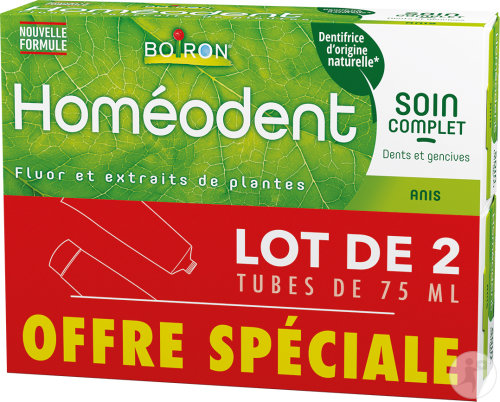 Boiron Homéodent Zahnpasta Vollständige Pflege Für Zähne Und Zahnfleisch Anis 2x75ml