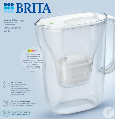 Brita Filterkaraffe Style Essential Weiß 1 Stück + Maxtra Pro 1 Stück
