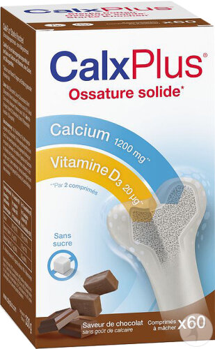 CalxPlus Calcium Vitamin D Und Vitamin K Starke Knochen Schokoladengeschmack 60 Kautabletten