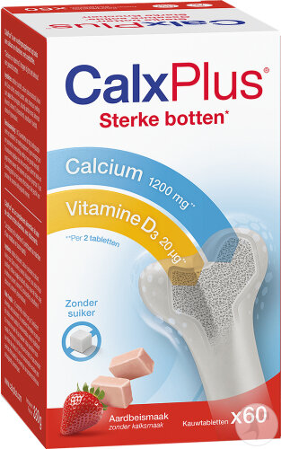 CalxPlus Zuckerfrei Erdbeergeschmack 60 Kautabletten