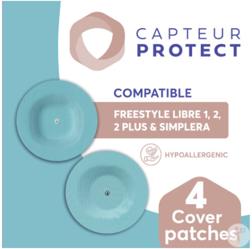 Capteur Protect Pflaster Blau Cover Freestyle Libre 2/2+ Simplera 4 Stück