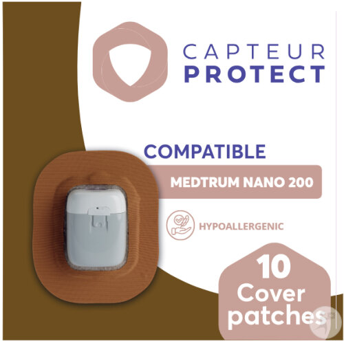 Capteur Protect Pflaster Braun Cover Medtrum Nano 200 10 Stück