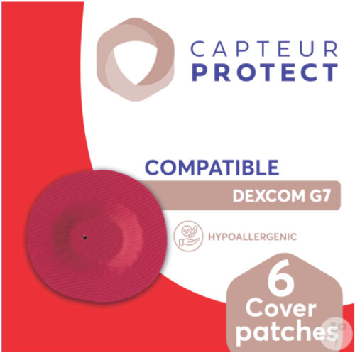 Capteur Protect Pflaster Rot Cover Dexcom G7/One+ 6 Stück