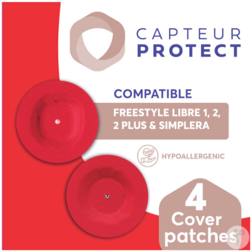 Capteur Protect Pflaster Rot Cover Freestyle Libre 2/2+ Simplera 4 Stück