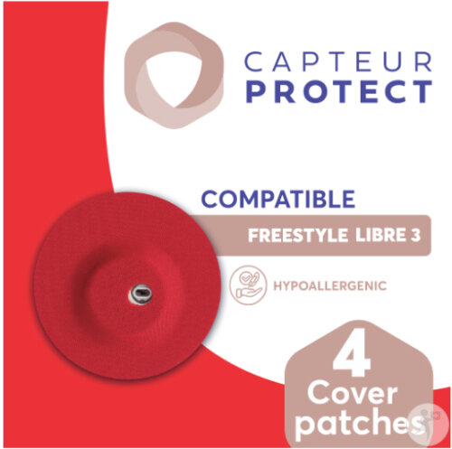 Capteur Protect Pflaster Rot Cover Freestyle Libre 3 4 Stück