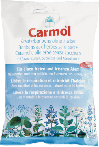 Carmol Kräuterbonbons Ohne Zucker Beutel 75g