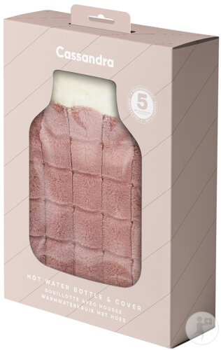 Cassandra Wärmflasche Damier Soft Gummi Zartes Rosé Blush 1 Stück