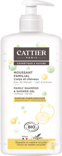 Cattier Familien-Schaumfestiger Mit Lactoserum Körper Und Haare Bio Pumpflasche 1l