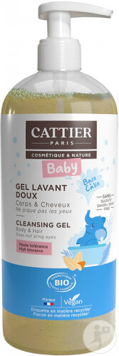 Cattier Mildes Waschgel Baby Haar Und Körper Bio Pumpflasche 500ml
