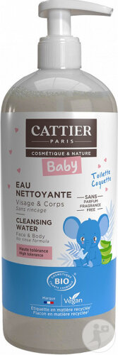 Cattier Mizellares Reinigungswasser Baby Gesicht Und Körper Bio Pumpflasche 500ml