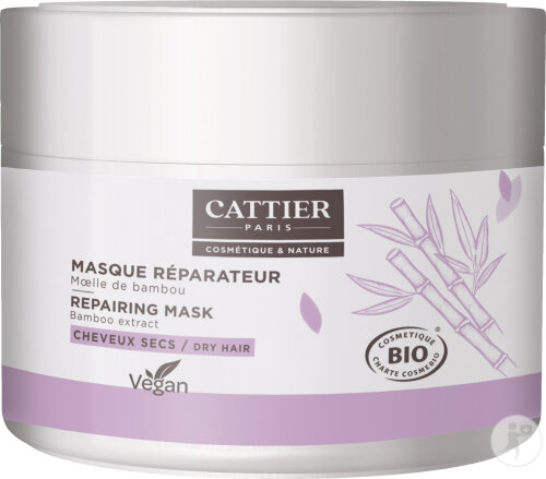 Cattier Regenerierende Maske Mit Bambus-Extrakt Für Trockenes Haar Bio Tiegel 200ml
