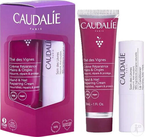 Caudalie Thé Des Vignes Duo Hand- und Nagelcreme 30ml + Lippenpflege 4,5g