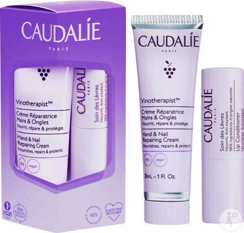 Caudalie Vinotherapist Reparierende Hand- Und Nagelcreme 30ml + Lippenpflege 4,5g