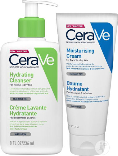CeraVe Set Körperpflege Routine Normale Bis Sehr Trockene Haut 2 Produkte
