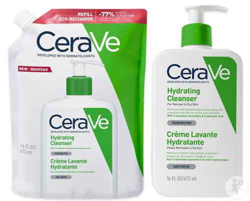 CeraVe Set Reinigungscreme 473ml + Reinigungscreme Eco-Nachfüllung 473ml