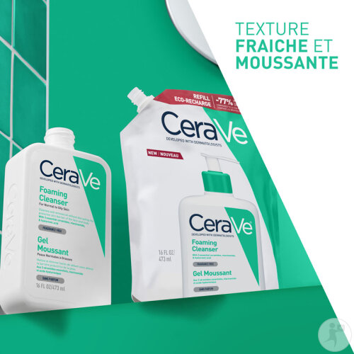 CeraVe Set Schäumendes Reinigungsgel 473ml + Schäumendes Reinigungsgel Eco-Nachfüllung 473ml-3