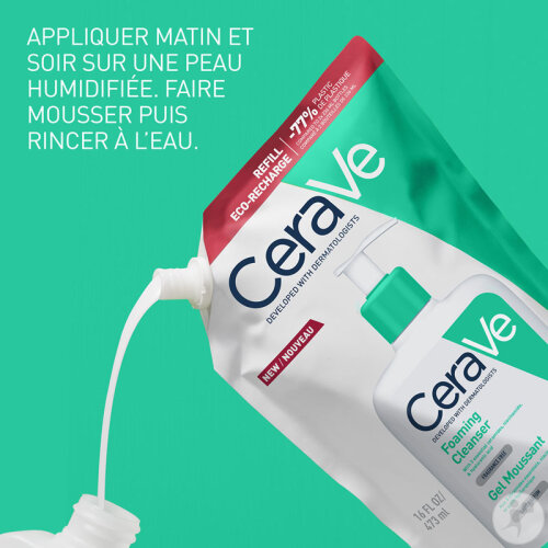 CeraVe Set Schäumendes Reinigungsgel 473ml + Schäumendes Reinigungsgel Eco-Nachfüllung 473ml-5