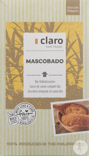 Claro Mascobado Vollrohrzucker Bio 1kg