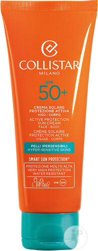Collistar Aktiv Schützende Sonnencreme Empfindliche Haut SPF50+ Gesicht Und Körper Tube 100ml