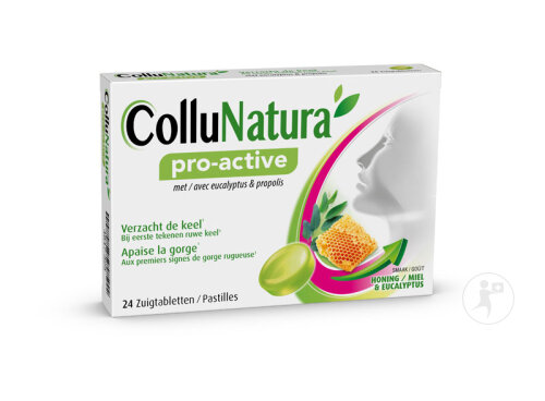 ColluNatura Pro-Active Keel Hals Honig- Und Eukalyptusgeschmack 24 Saugtabletten
