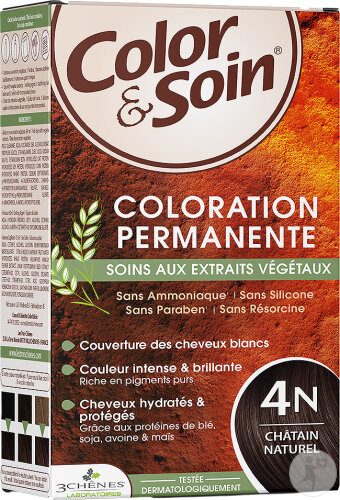 Color & Soin Permanente Färbung Mit Pflanzenextrakten Farbe 4N Natürliches Kastanienbraun 1 Kit